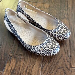 Crocs Kadee Ballet Flats Womens Leopard Print